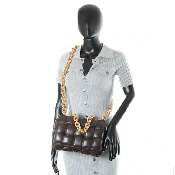 Bottega Veneta Cassette Chain Bag - Chocolate